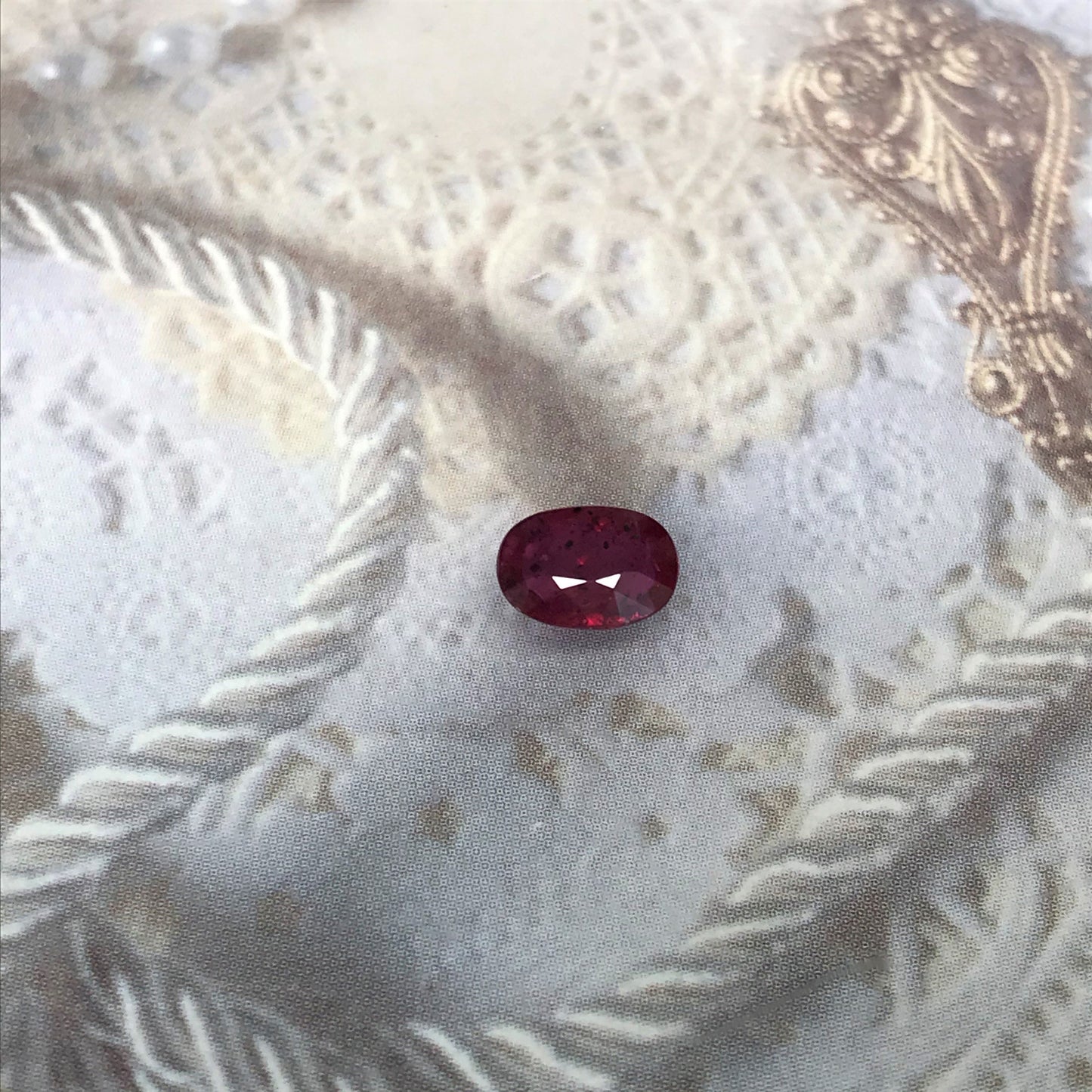 7x5mm Natural Ruby Heated with Residues 0.86 Carat Oval Cut Gemstone Loose Faceted Corundum July Birthstone Treated Ruby