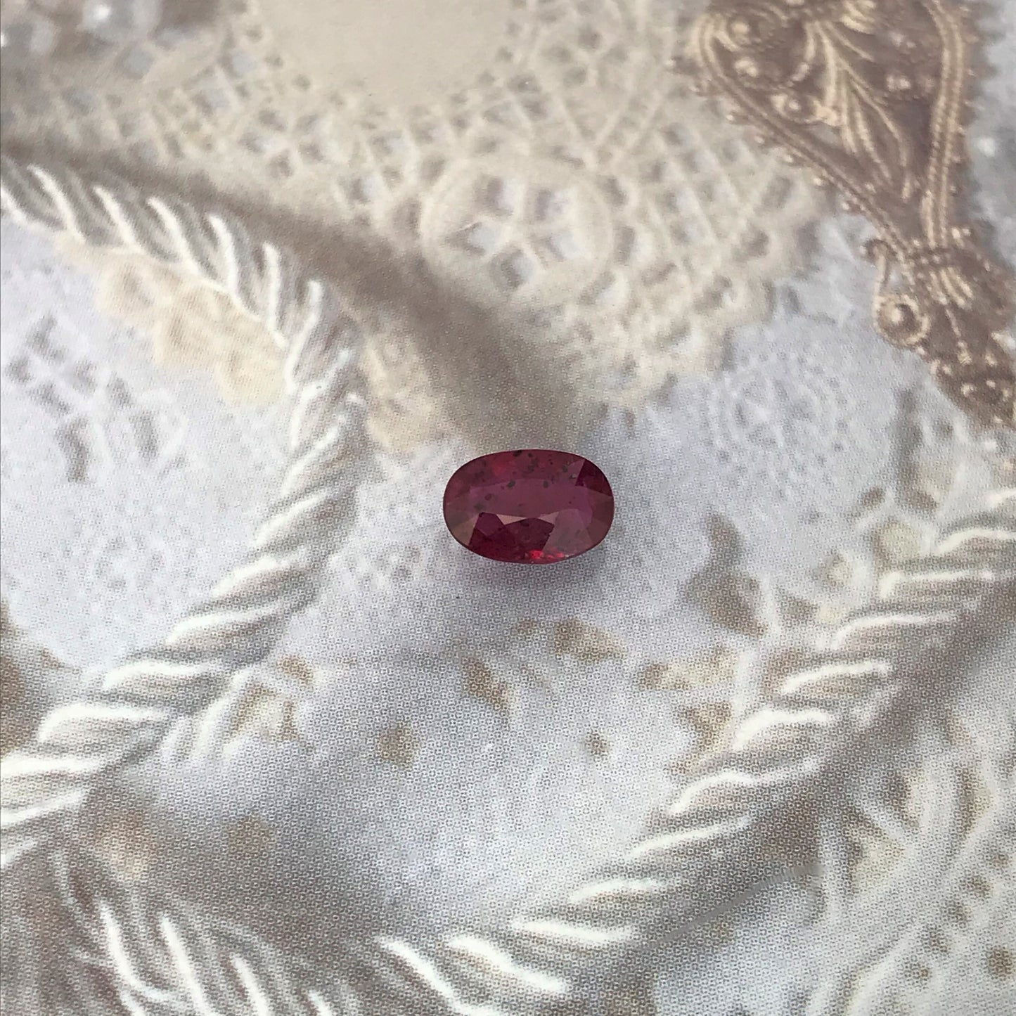 7x5mm Natural Ruby Heated with Residues 0.86 Carat Oval Cut Gemstone Loose Faceted Corundum July Birthstone Treated Ruby