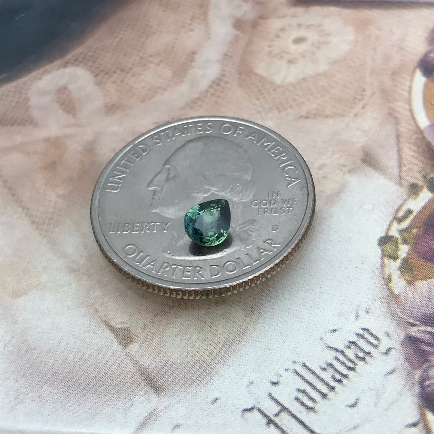 0.59 Carat Natural Bi-Color Sapphire 5.4x4.7mm Pear Corundum Faceted Loose Unmounted Gemstone Earth Mined Gem - US Seller - Peacock Sapphire