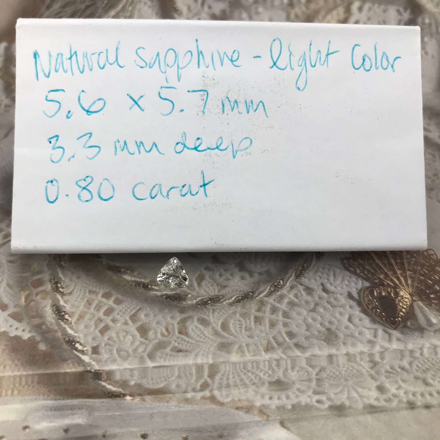 Natural Light Color Sapphire 0.80 carat 5.6 x 5.7 mm Fat Pear Cut, Faceted Loose Gemstone Very Light Unmounted Gem