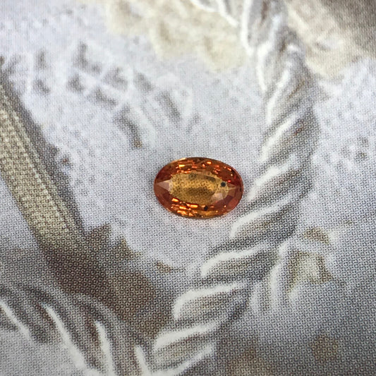 6x4mm Yellow Orange Sapphire 0.51 ct Color Treated Oval Corundum 1/2 Carat Faceted Loose Unmounted Shallow Cut Fancy Color Sapphire