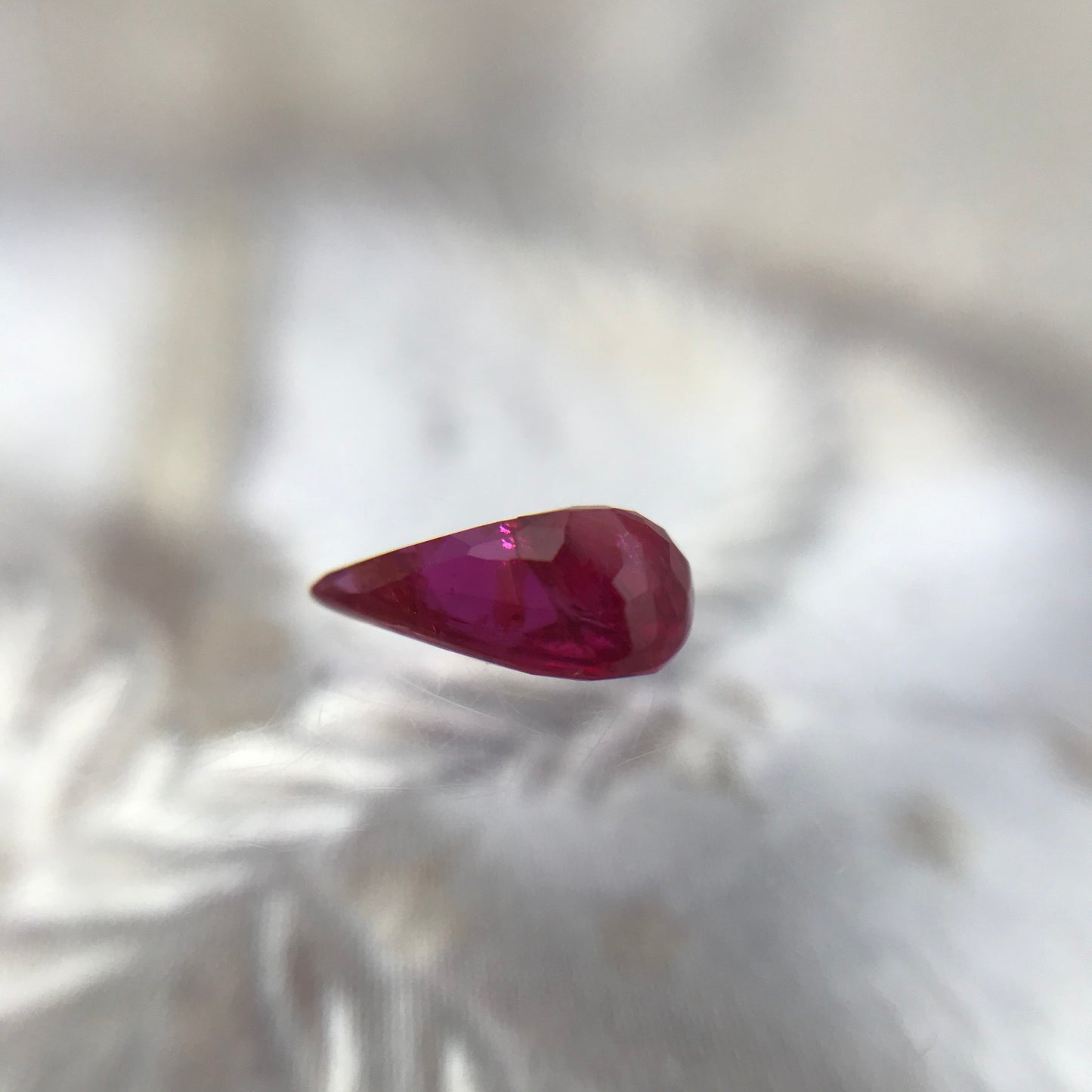 8x5mm Natural Ruby Heated with Residues 1 Carat, Pear Cut Gemstone Loose Faceted Corundum July Birthstone Treated Ruby