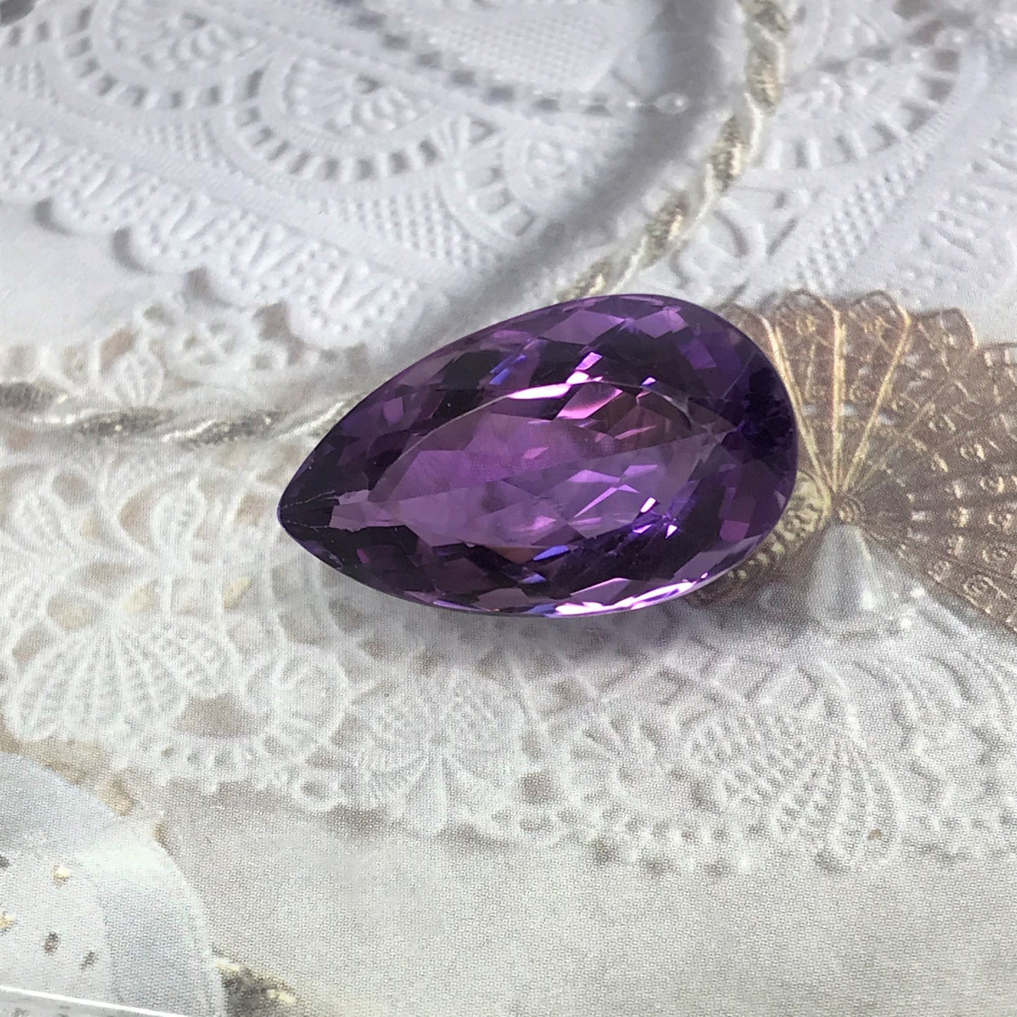 23.8 Carat Purple Amethyst 24.8x14.5mm Loose Gem Gemstone Faceted Unmounted February Birthstone Large ct Quartz