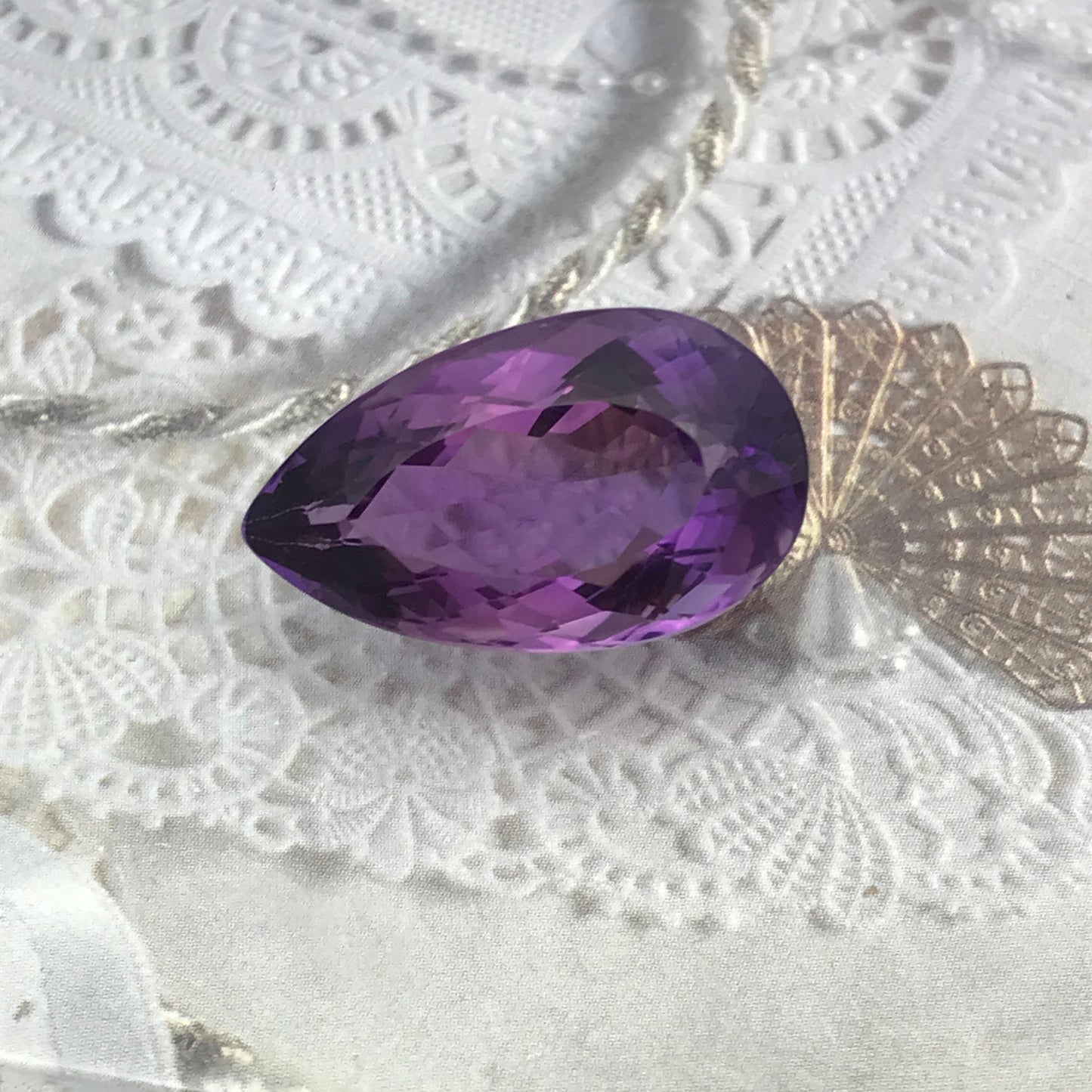 23.8 Carat Purple Amethyst 24.8x14.5mm Loose Gem Gemstone Faceted Unmounted February Birthstone Large ct Quartz