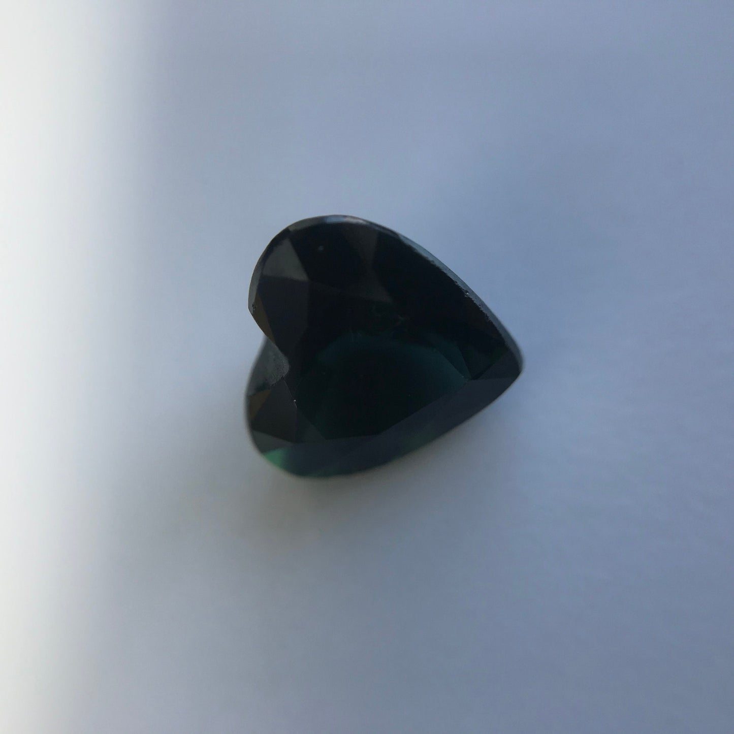 6mm Heart Sapphire Natural Dark Green -1.26 Carat- Faceted Loose Gem