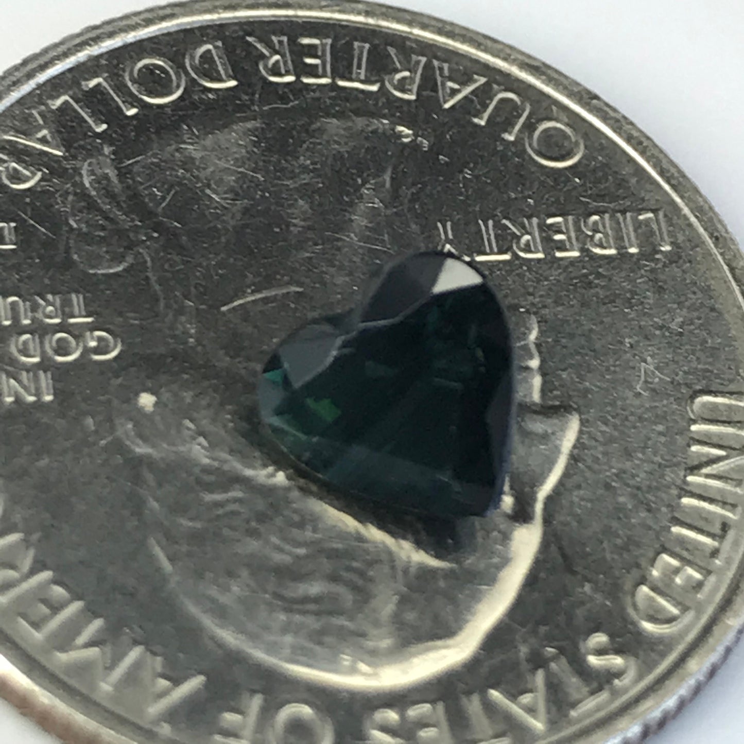 6mm Heart Sapphire Natural Dark Green -1.26 Carat- Faceted Loose Gem