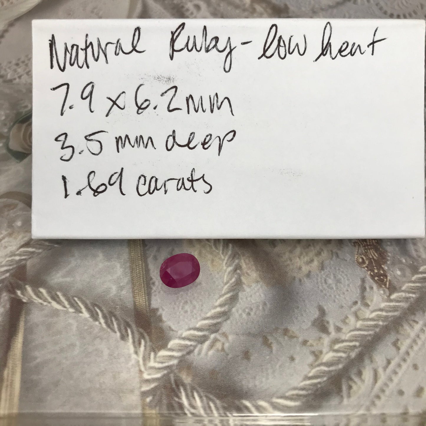 1.69 Carat Natural Ruby Low Heat 8x6mm Oval Loose Gemstone Faceted Gem Corundum Pink Red Beautiful July Birthstone Earth Mined