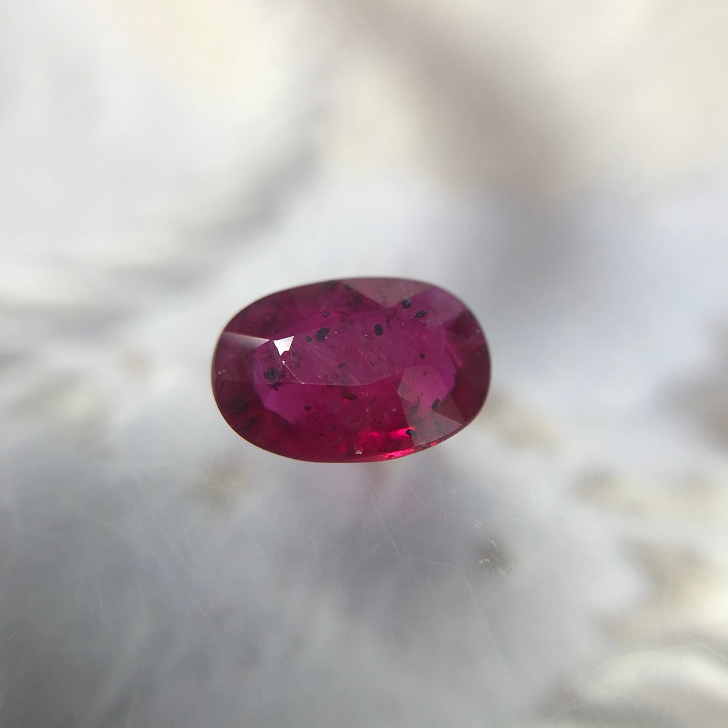 7x5mm Natural Ruby Heated with Residues 0.86 Carat Oval Cut Gemstone Loose Faceted Corundum July Birthstone Treated Ruby