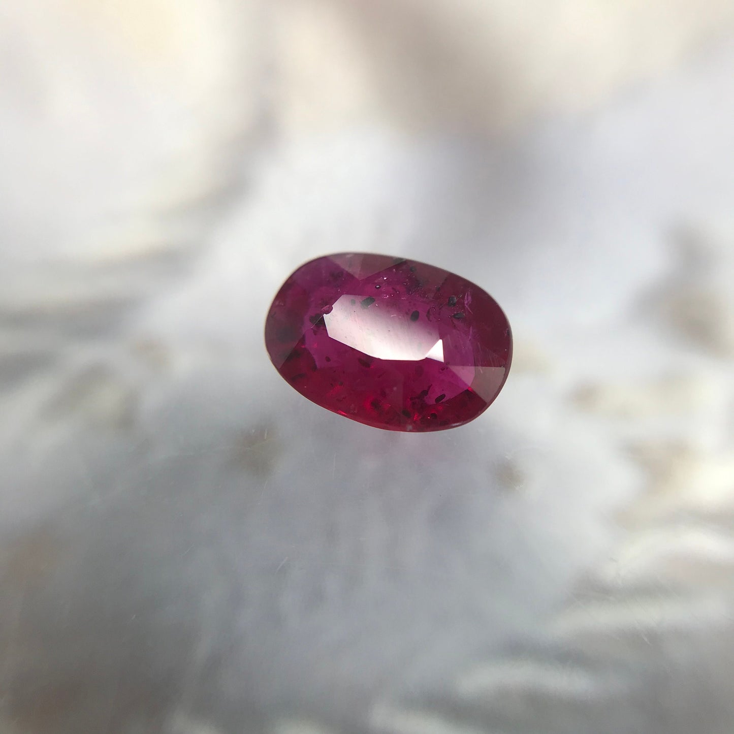 7x5mm Natural Ruby Heated with Residues 0.86 Carat Oval Cut Gemstone Loose Faceted Corundum July Birthstone Treated Ruby