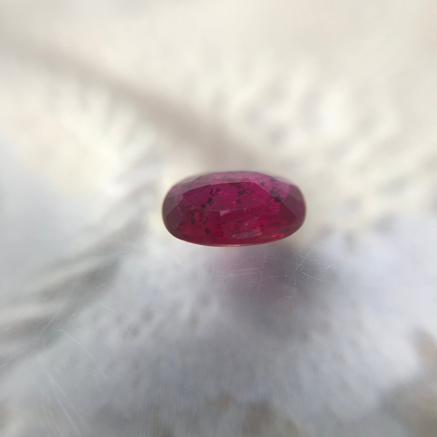 7x5mm Natural Ruby Heated with Residues 0.86 Carat Oval Cut Gemstone Loose Faceted Corundum July Birthstone Treated Ruby