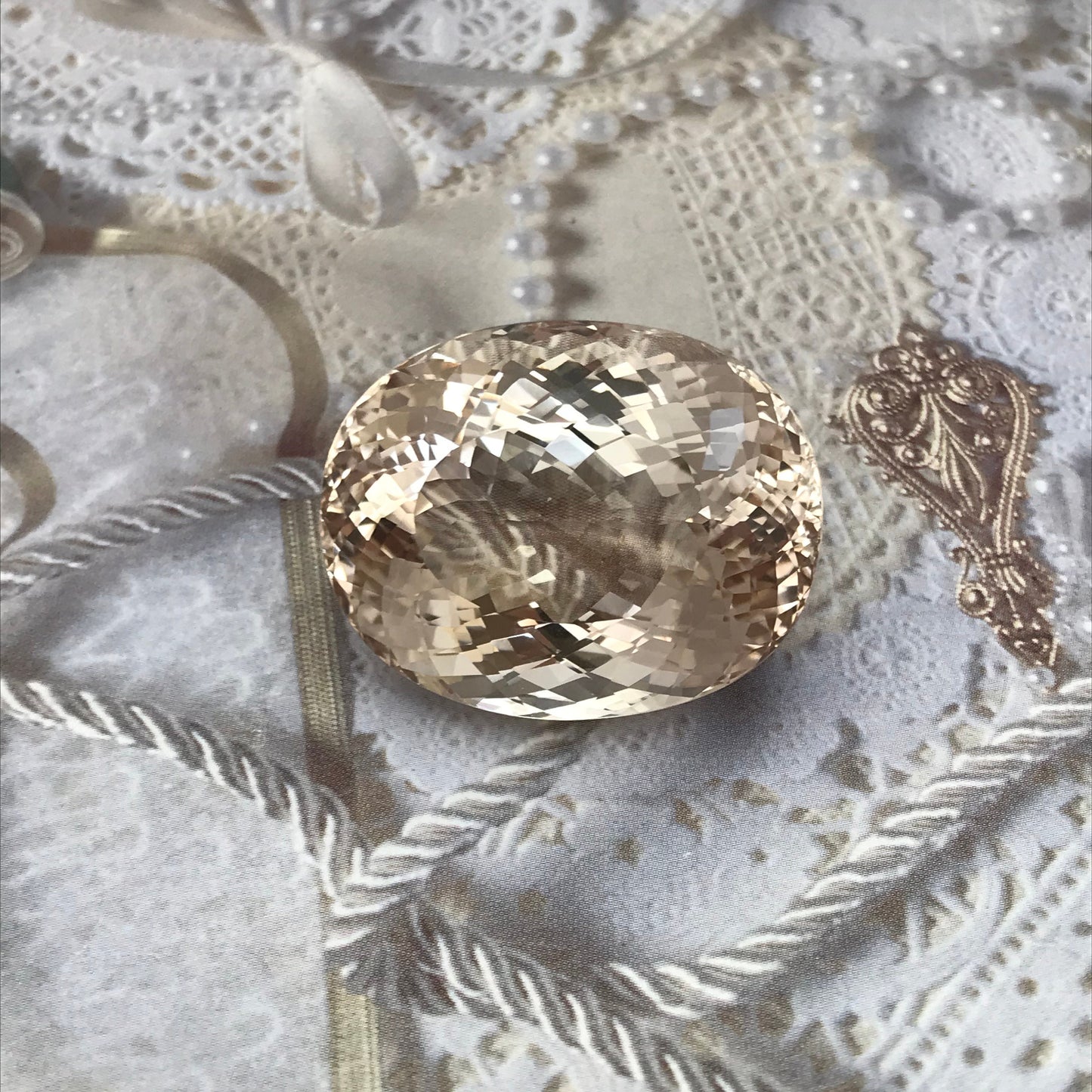 134 carat Natural Peach Topaz 33x26mm Oval Cut Faceted Gemstone Huge Gem Large Stone Loose Unmounted Topaz