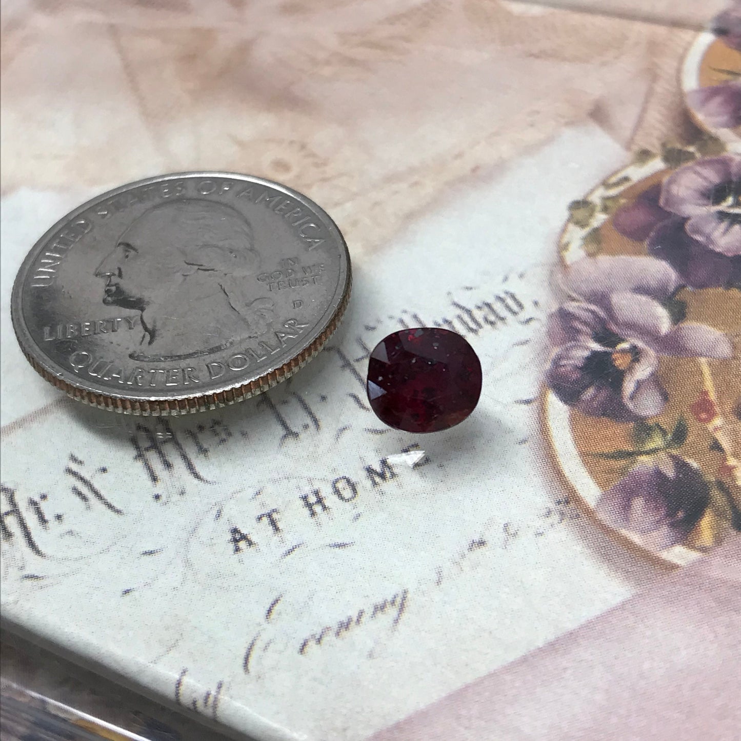 Natural Ruby Low Heat 2.16 Carat 7.4x6.8mm Loose Gemstone Faceted Gem Corundum Oval Cut Red Beautiful July Birthstone Earth Mined