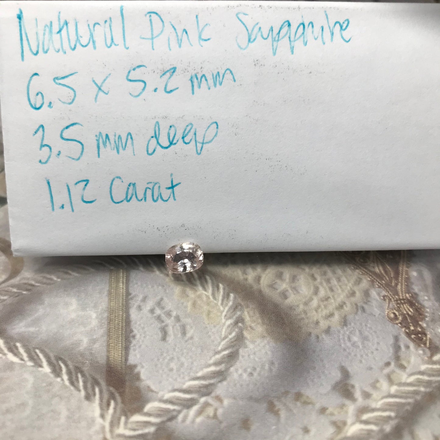 Natural Light Pink Sapphire 6.5x5.5mm 1.12 Carats Cushion Cut Corundum Faceted Loose Unmounted Gem, Earth Mined Sapphire