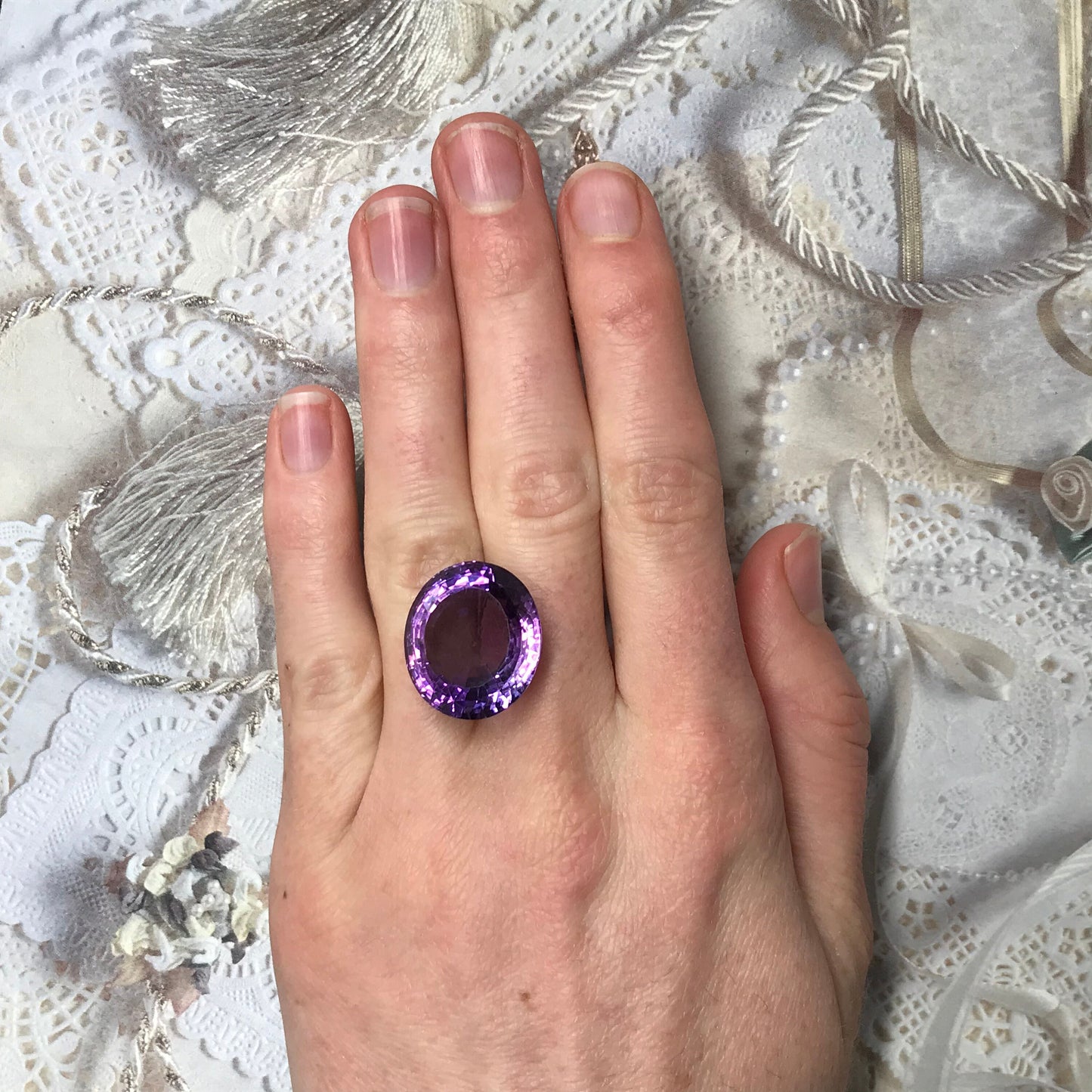 31 Carat Purple Amethyst 20.4x18mm Oval Cut Loose Gem Huge Gemstone Faceted  Stone For Gold Jewelry February Birthstone Large