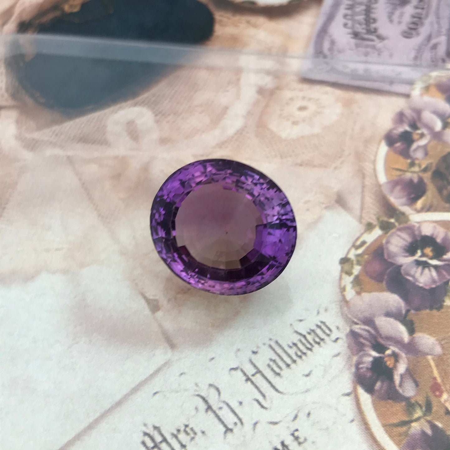 31 Carat Purple Amethyst 20.4x18mm Oval Cut Loose Gem Huge Gemstone Faceted  Stone For Gold Jewelry February Birthstone Large