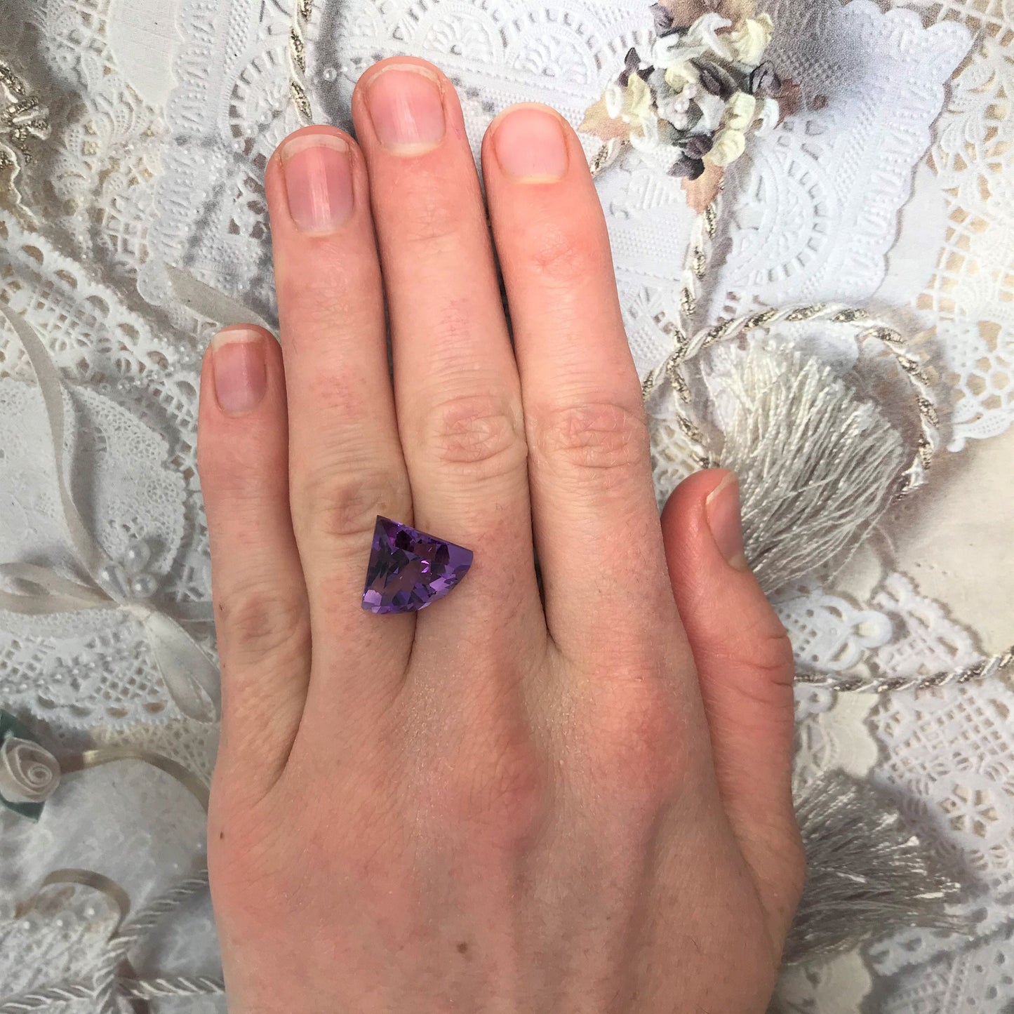 Fancy Purple Amethyst 14x16mm 8 Carat Shield Cut Loose Natural Amethyst, Faceted Purple February Birthstone Gem, US Seller