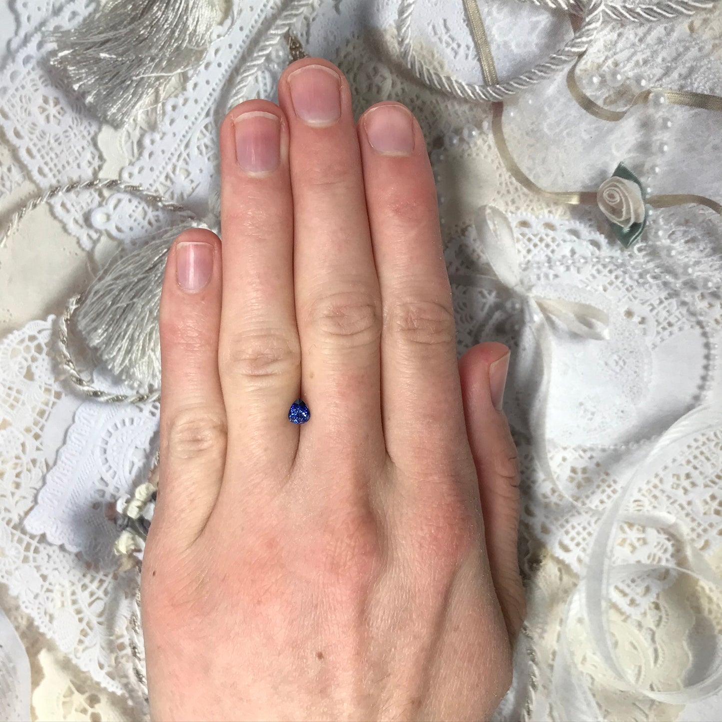 Natural Blue Sapphire 0.68 Carat 5x4.4mm Pear Corundum Unmounted Gem Faceted Loose Gemstone