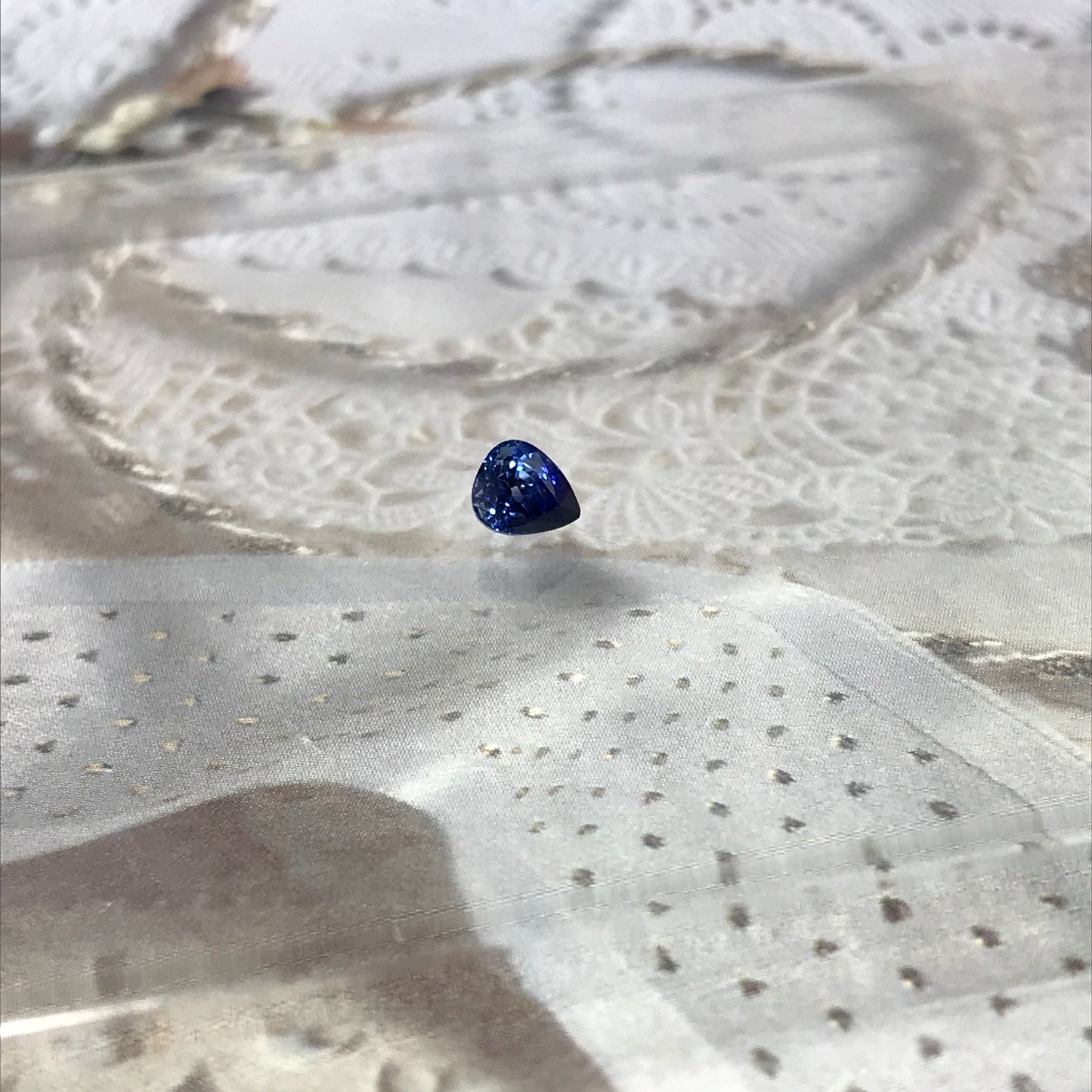 Natural Blue Sapphire 0.68 Carat 5x4.4mm Pear Corundum Unmounted Gem Faceted Loose Gemstone