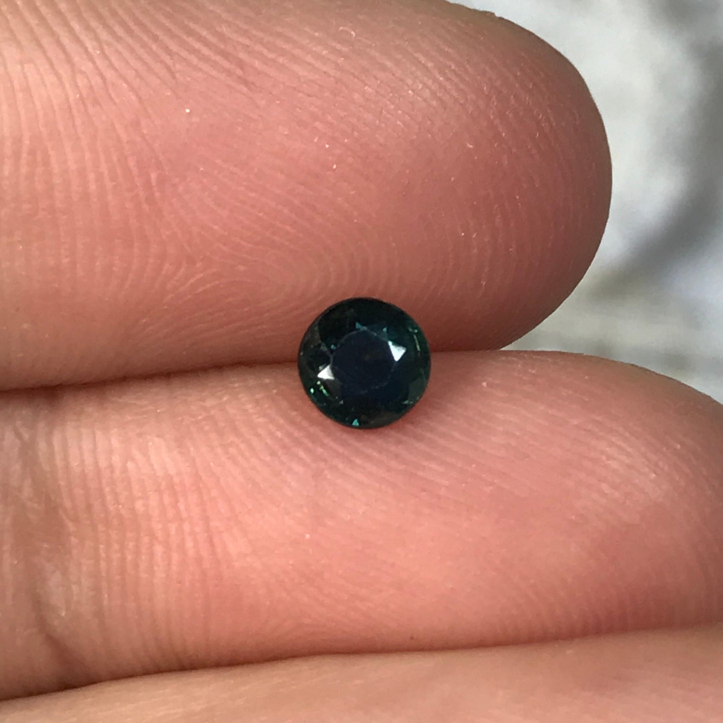 4mm Dark Greenish Blue Sapphire 0.42 Carats Round Natural Blue Sapphire, Faceted Loose Reclaimed Gemstone, Earth Mined Gemstone
