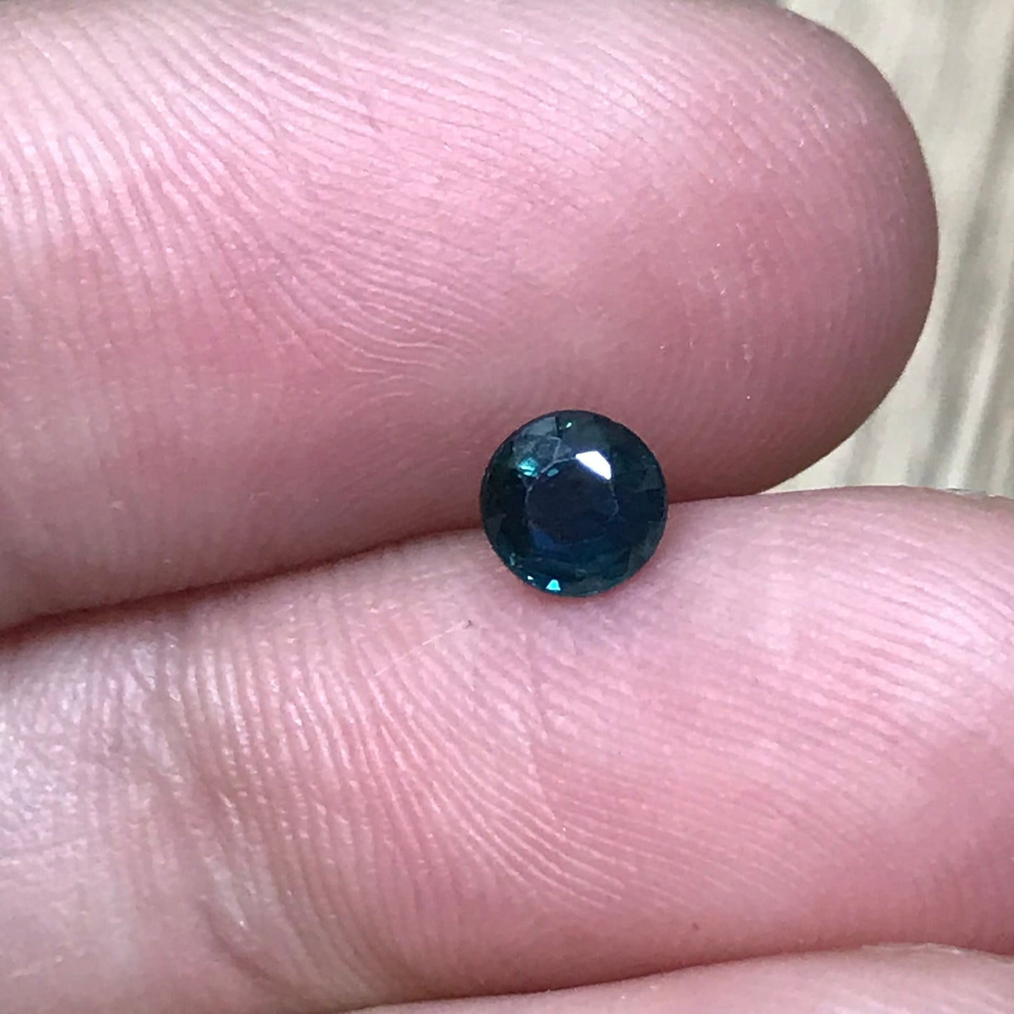 4mm Dark Greenish Blue Sapphire 0.42 Carats Round Natural Blue Sapphire, Faceted Loose Reclaimed Gemstone, Earth Mined Gemstone
