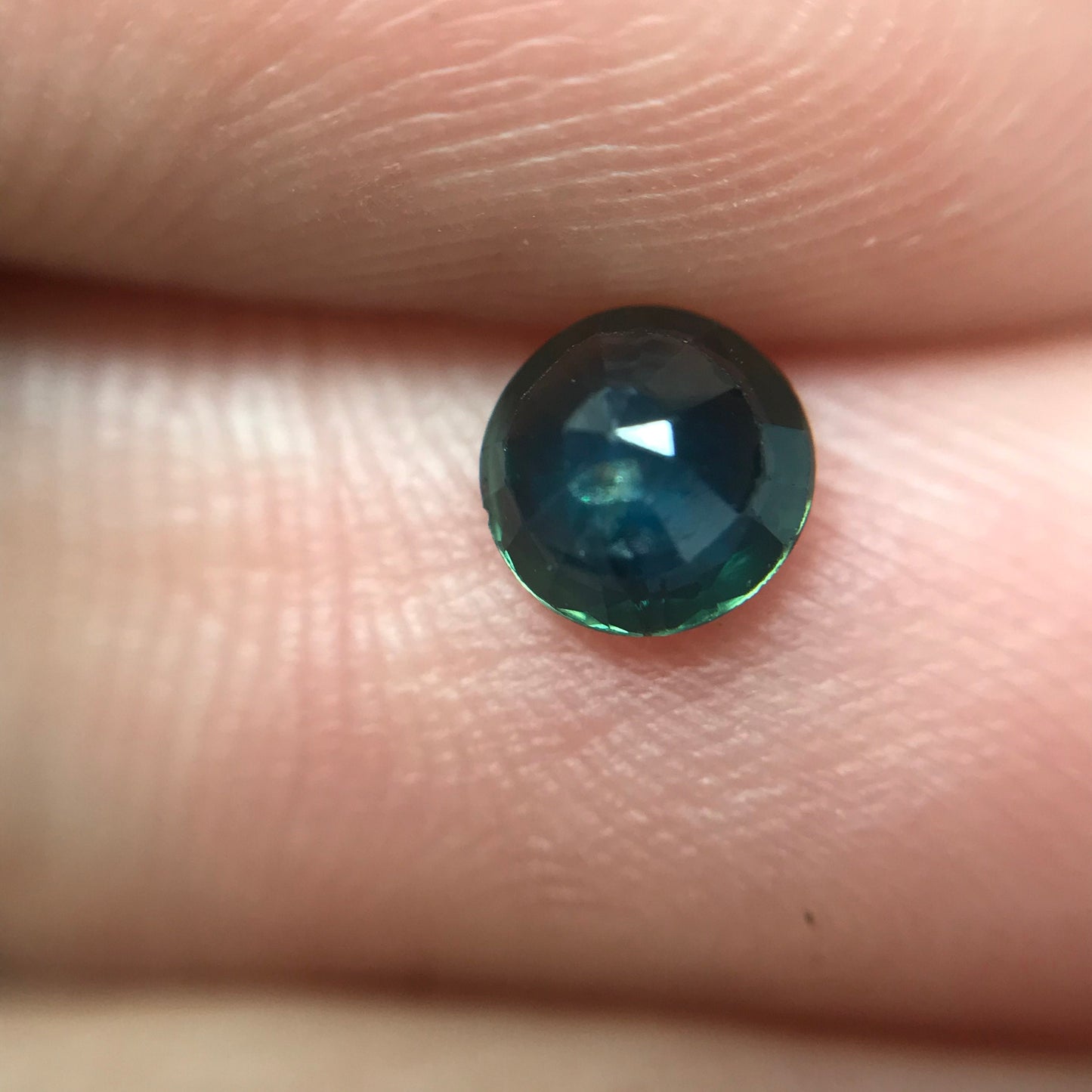 4mm Dark Greenish Blue Sapphire 0.42 Carats Round Natural Blue Sapphire, Faceted Loose Reclaimed Gemstone, Earth Mined Gemstone
