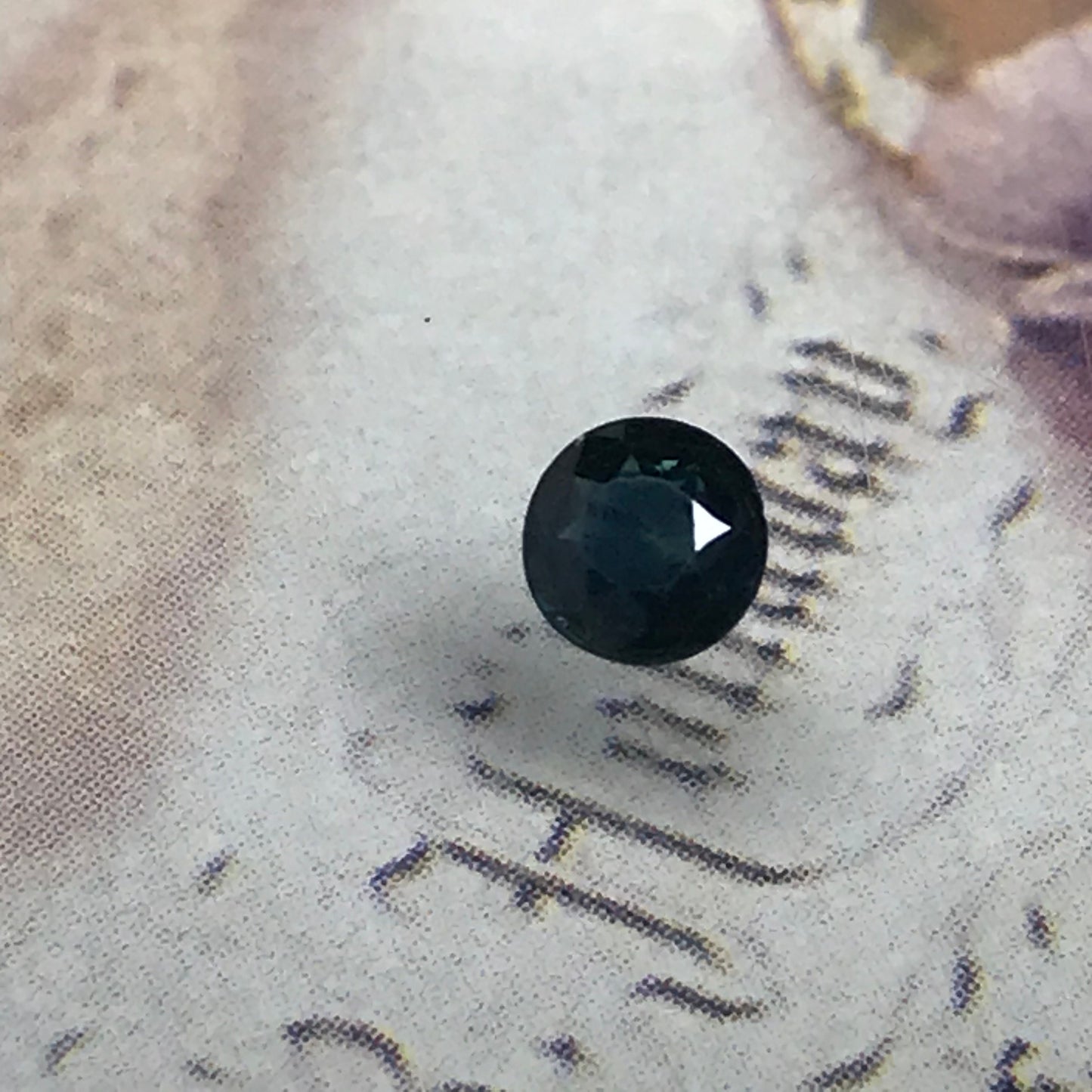4mm Dark Greenish Blue Sapphire 0.42 Carats Round Natural Blue Sapphire, Faceted Loose Reclaimed Gemstone, Earth Mined Gemstone