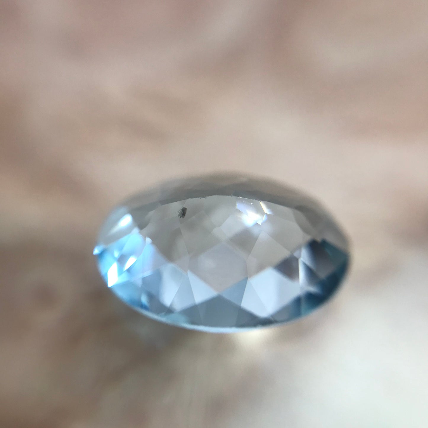 5.68 Carat Light Blue Topaz 13.7x10mm Oval Cut Loose Faceted Stone