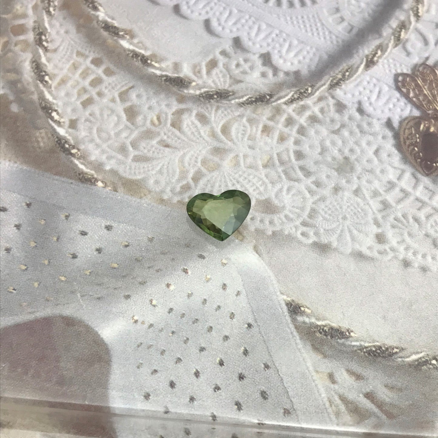 Natural Green Sapphire 8.6x6.8mm Heart Cut 1.63 Carat Faceted Loose Unmounted Gemstone Genuine Earth Mined Gem