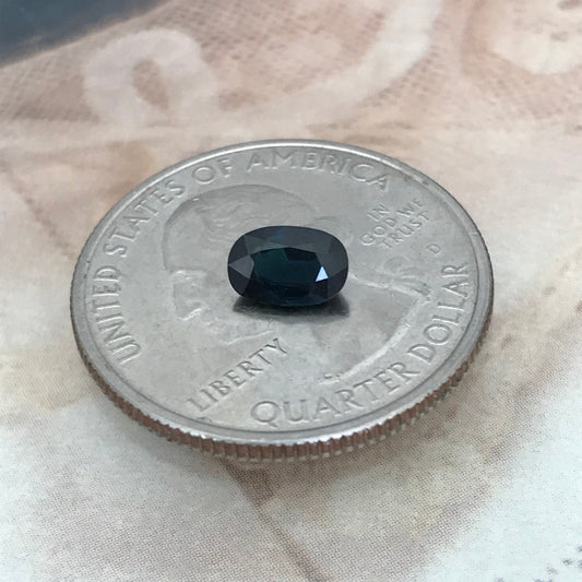Natural Deep Teal Sapphire 6.7x4.4mm Oval 0.90 Carat Corundum Green Blue Faceted Loose Gemstone Heated Earth Mined Gem US Seller