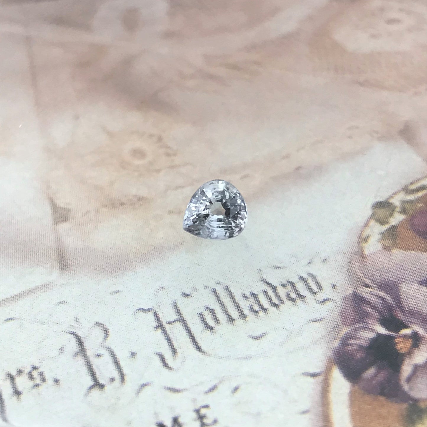 Natural Purple Gray Sapphire 0.77 carat 5.5 x 5 mm Pear Cut, Faceted Loose Gemstone Light Purple Unmounted Gem