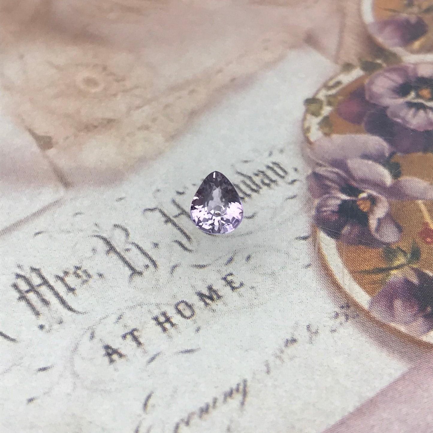 0.61 carat Natural Purple Sapphire 5.8x4.7 mm Pear Cut, Faceted Loose Gemstone Purple Violet Unmounted Gem