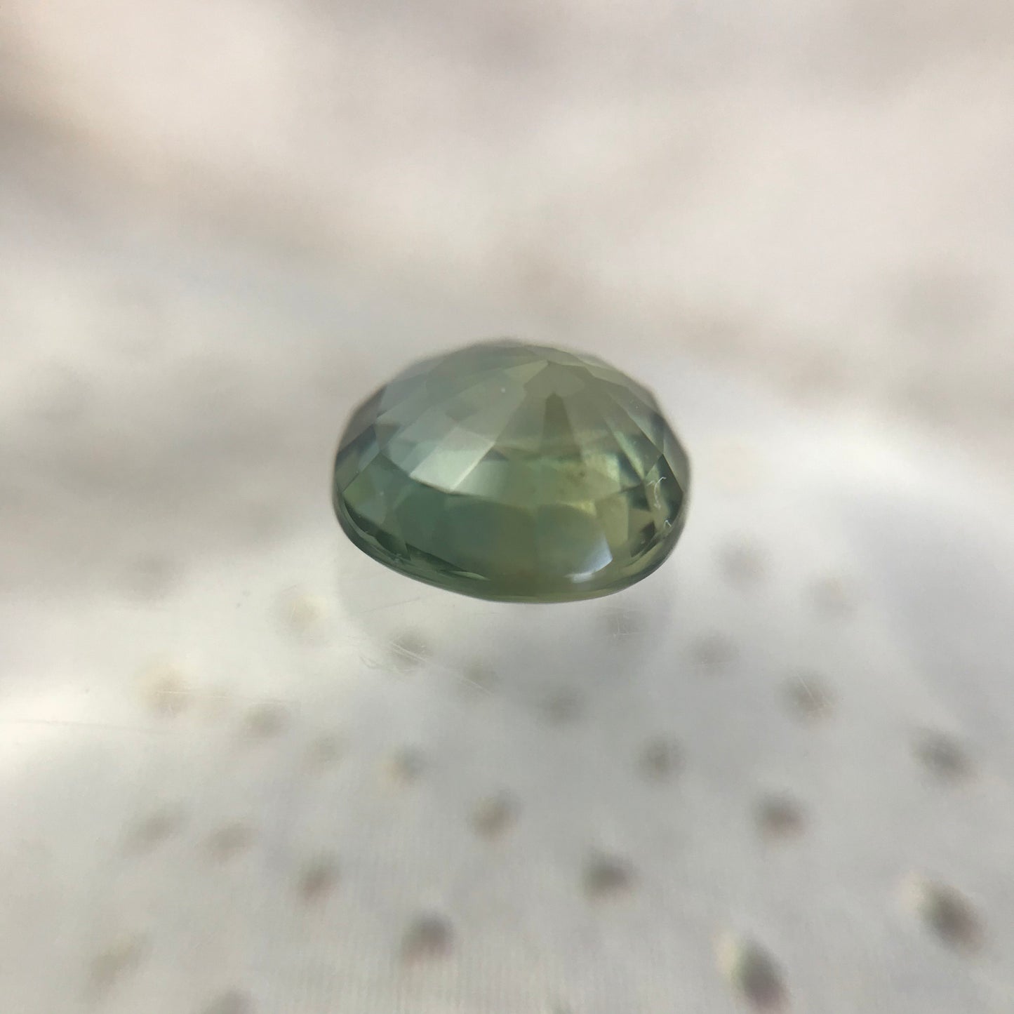 1.21 carat Natural Green Sapphire, 6x5.7mm Oval Cut Bluish Green Mermaid Sapphire