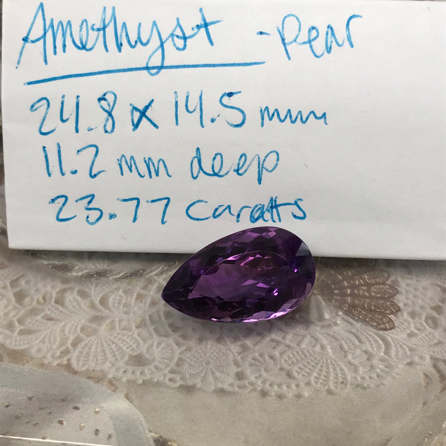 23.8 Carat Purple Amethyst 24.8x14.5mm Loose Gem Gemstone Faceted Unmounted February Birthstone Large ct Quartz