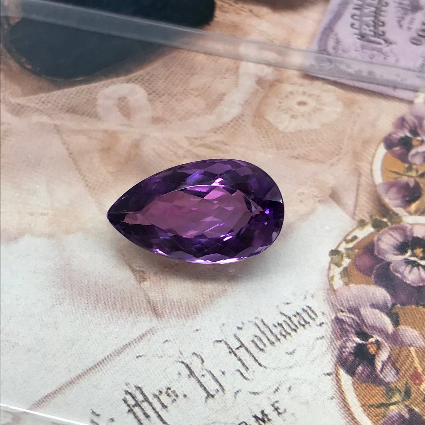 23.8 Carat Purple Amethyst 24.8x14.5mm Loose Gem Gemstone Faceted Unmounted February Birthstone Large ct Quartz