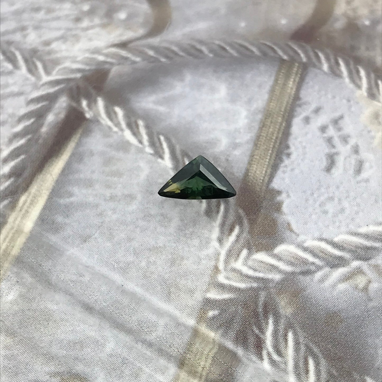 0.70 Carat Natural Sapphire 8x4.5mm - Green Blue Gemstone - Trillion Cut Corundum Gem Faceted Loose Unmounted
