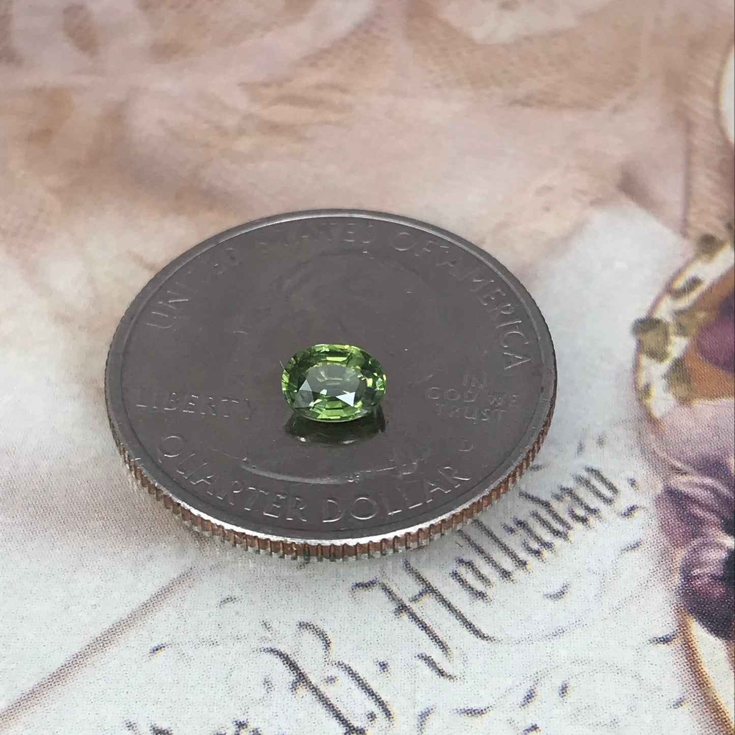 Natural Green Sapphire 5.4 x 4.1 Oval Cut 0.55 carat Corundum Faceted Loose Unmounted Gemstone Earth Mined Genuine Stone Yellowish Green