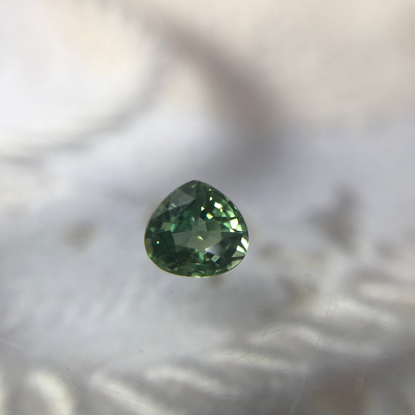 0.50 carat Natural Sapphire 4.7x4.5mm Fat Pear Cut Green Corundum Faceted Loose Unmounted Gemstone Earth Mined Genuine Stone