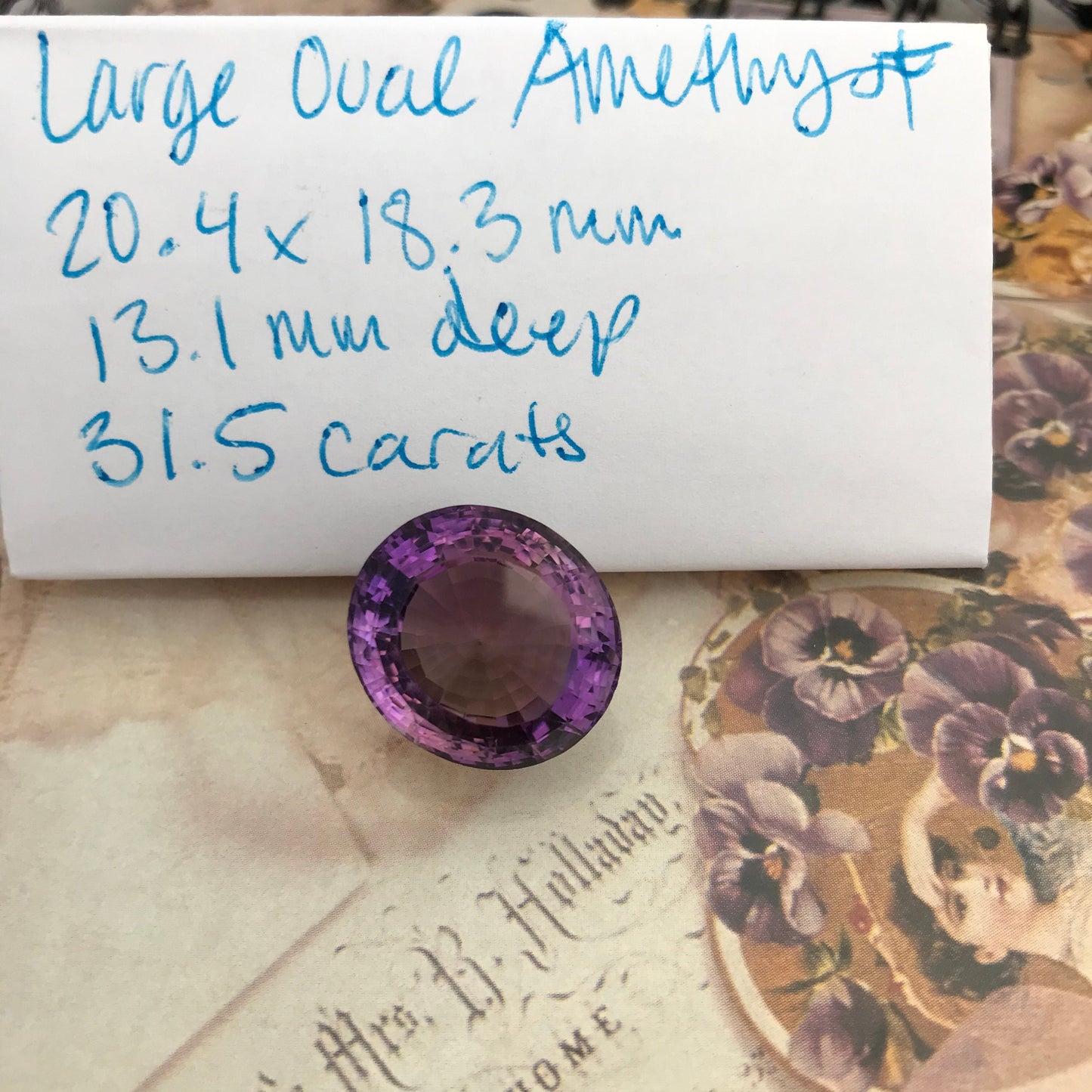 31 Carat Purple Amethyst 20.4x18mm Oval Cut Loose Gem Huge Gemstone Faceted  Stone For Gold Jewelry February Birthstone Large