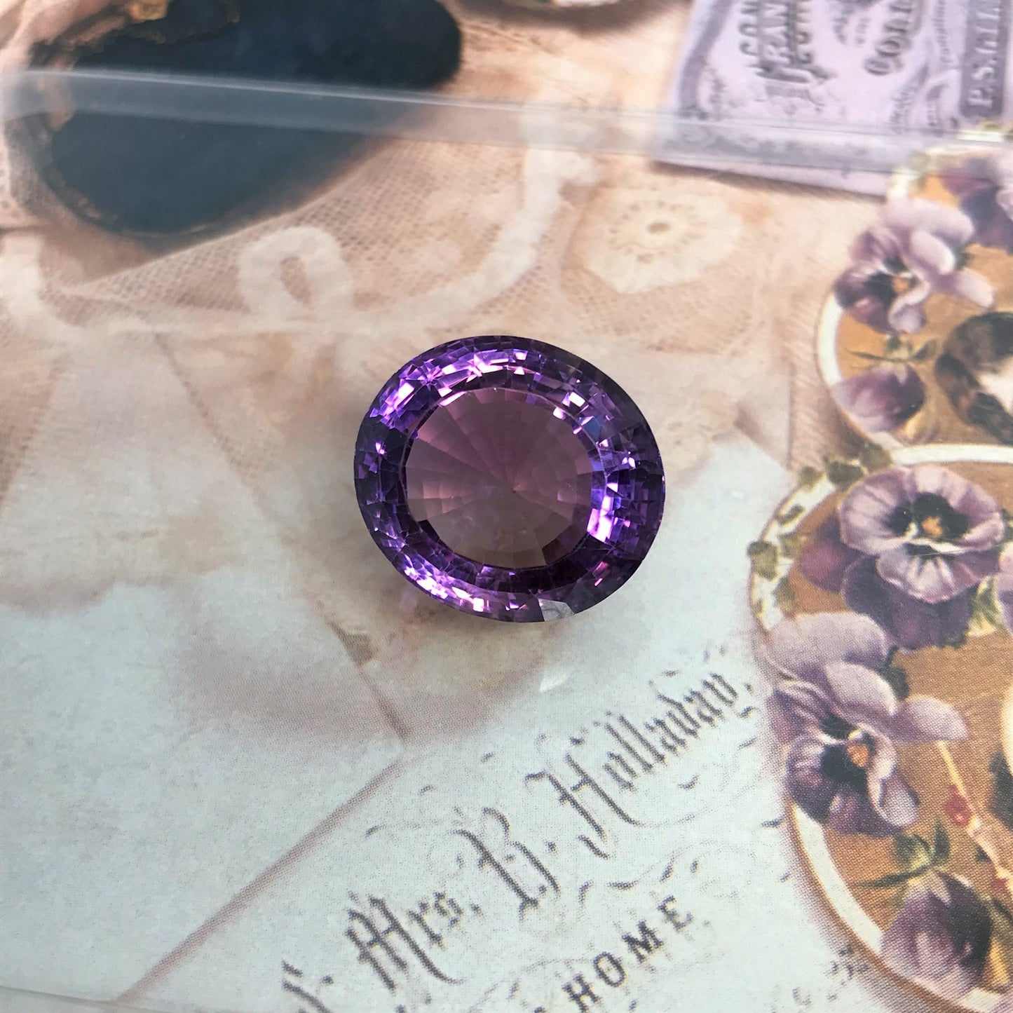 31 Carat Purple Amethyst 20.4x18mm Oval Cut Loose Gem Huge Gemstone Faceted  Stone For Gold Jewelry February Birthstone Large