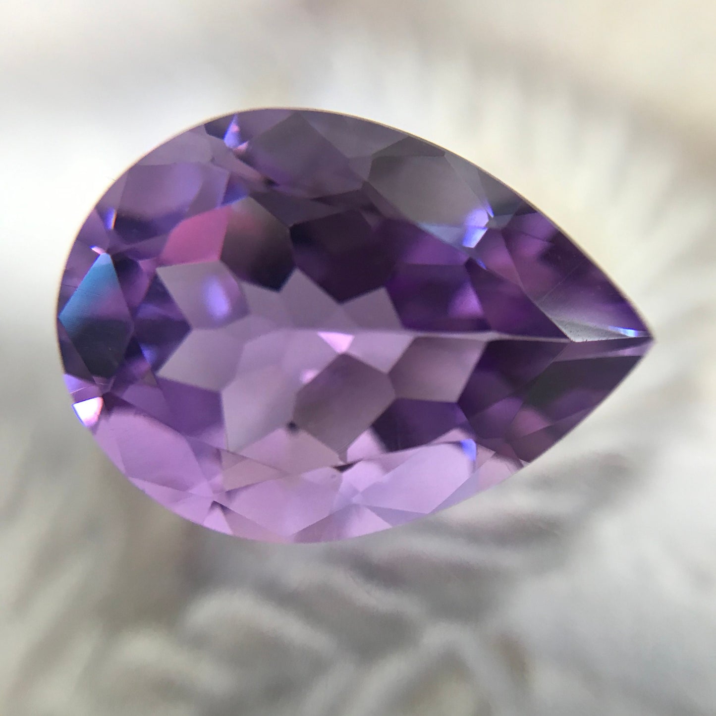 16x12mm Purple Amethyst 8 carat, Pear Faceted Gem Loose Gemstone