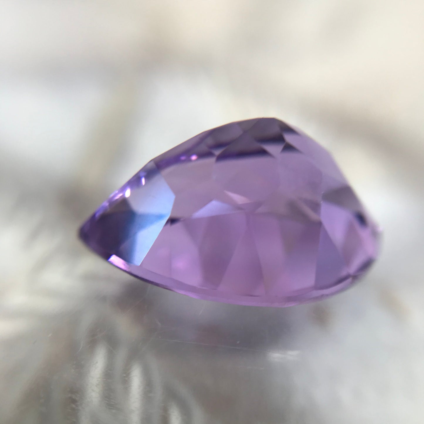 16x12mm Purple Amethyst 8 carat, Pear Faceted Gem Loose Gemstone