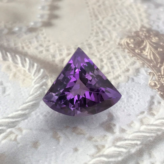 Fancy Purple Amethyst 14x16mm 8 Carat Shield Cut Loose Natural Amethyst, Faceted Purple February Birthstone Gem, US Seller