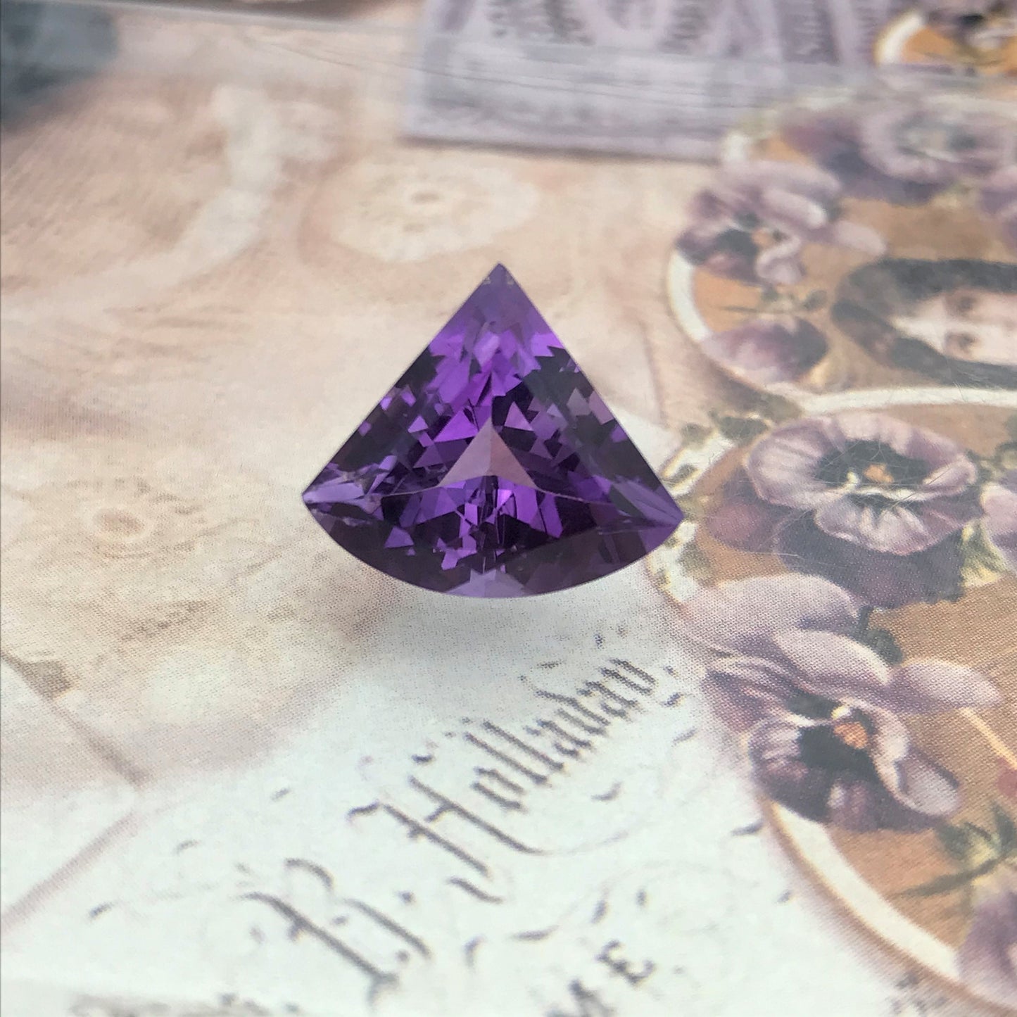 Fancy Purple Amethyst 14x16mm 8 Carat Shield Cut Loose Natural Amethyst, Faceted Purple February Birthstone Gem, US Seller