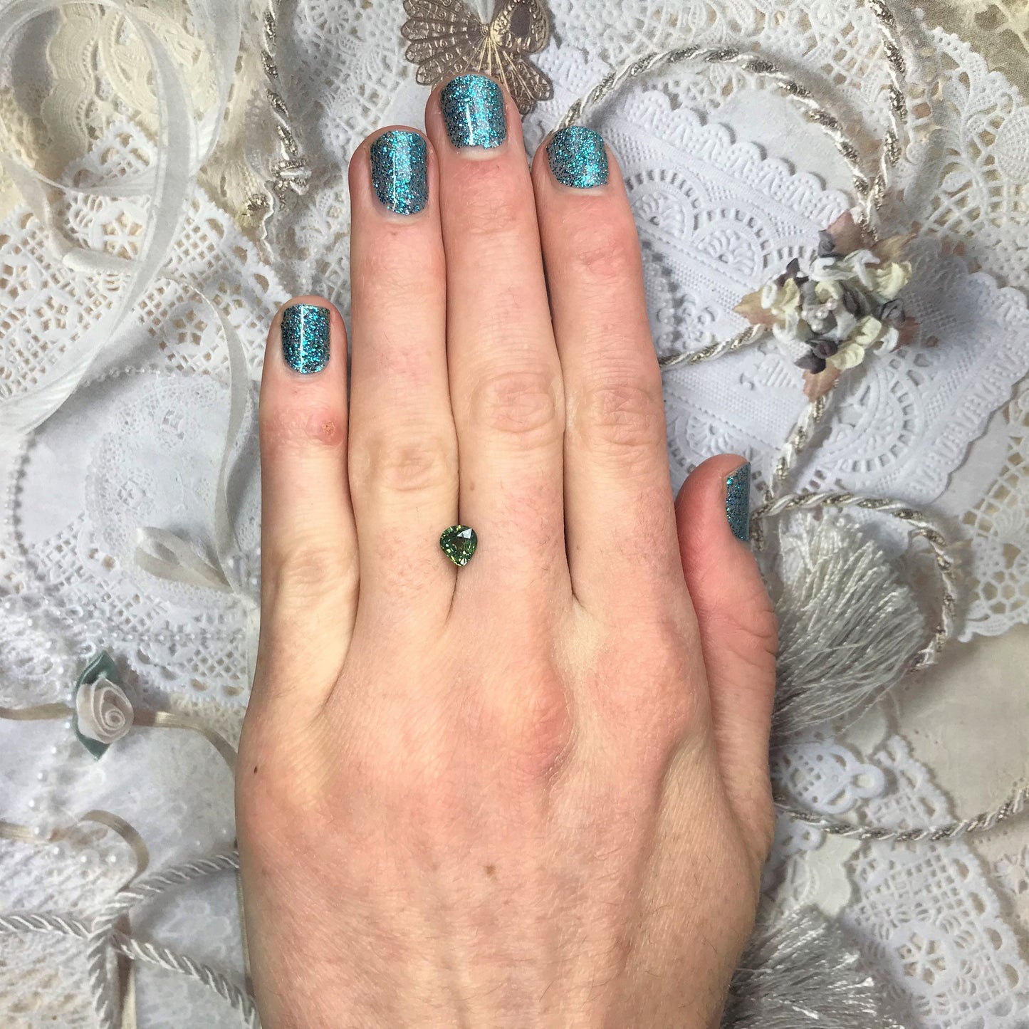 Natural Sapphire 6x5.5mm Fat Pear Cut 0.90 carat Green Blue Corundum Faceted Loose Unmounted Gemstone Earth Mined Genuine Stone