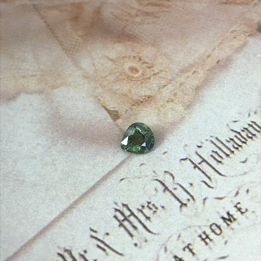 Natural Sapphire 6x5.5mm Fat Pear Cut 0.90 carat Green Blue Corundum Faceted Loose Unmounted Gemstone Earth Mined Genuine Stone