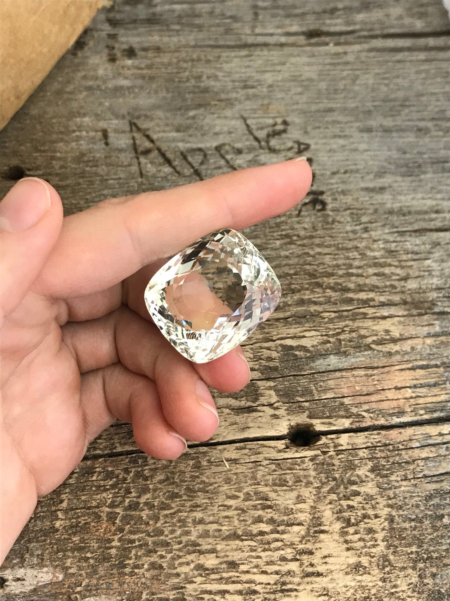 126 Carat Huge Natural Topaz 30x25mm Rectangle Cushion Cut Light Golden Yellow, Faceted Loose Unmounted Gemstone