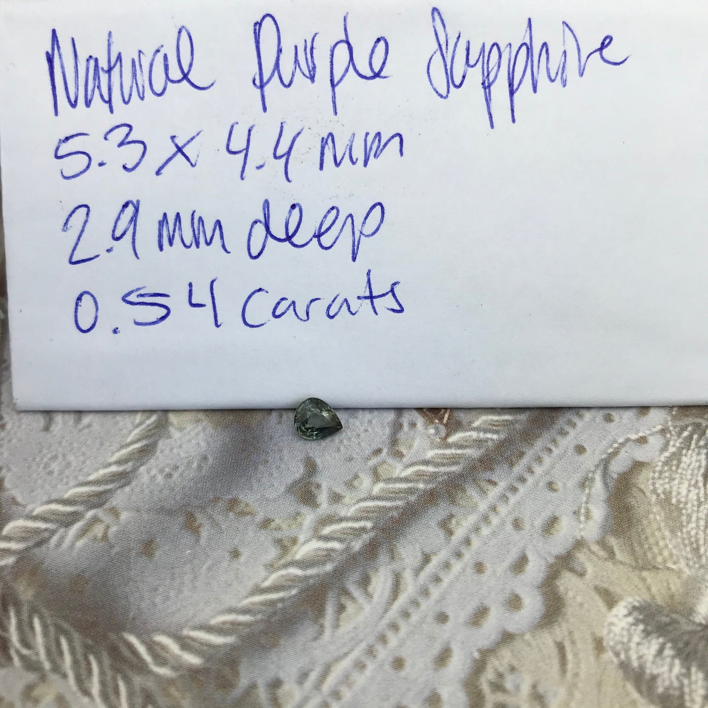 0.54 carat Natural Purple Sapphire 5.3x4.4 mm Pear Cut, Faceted Unmounted Gem