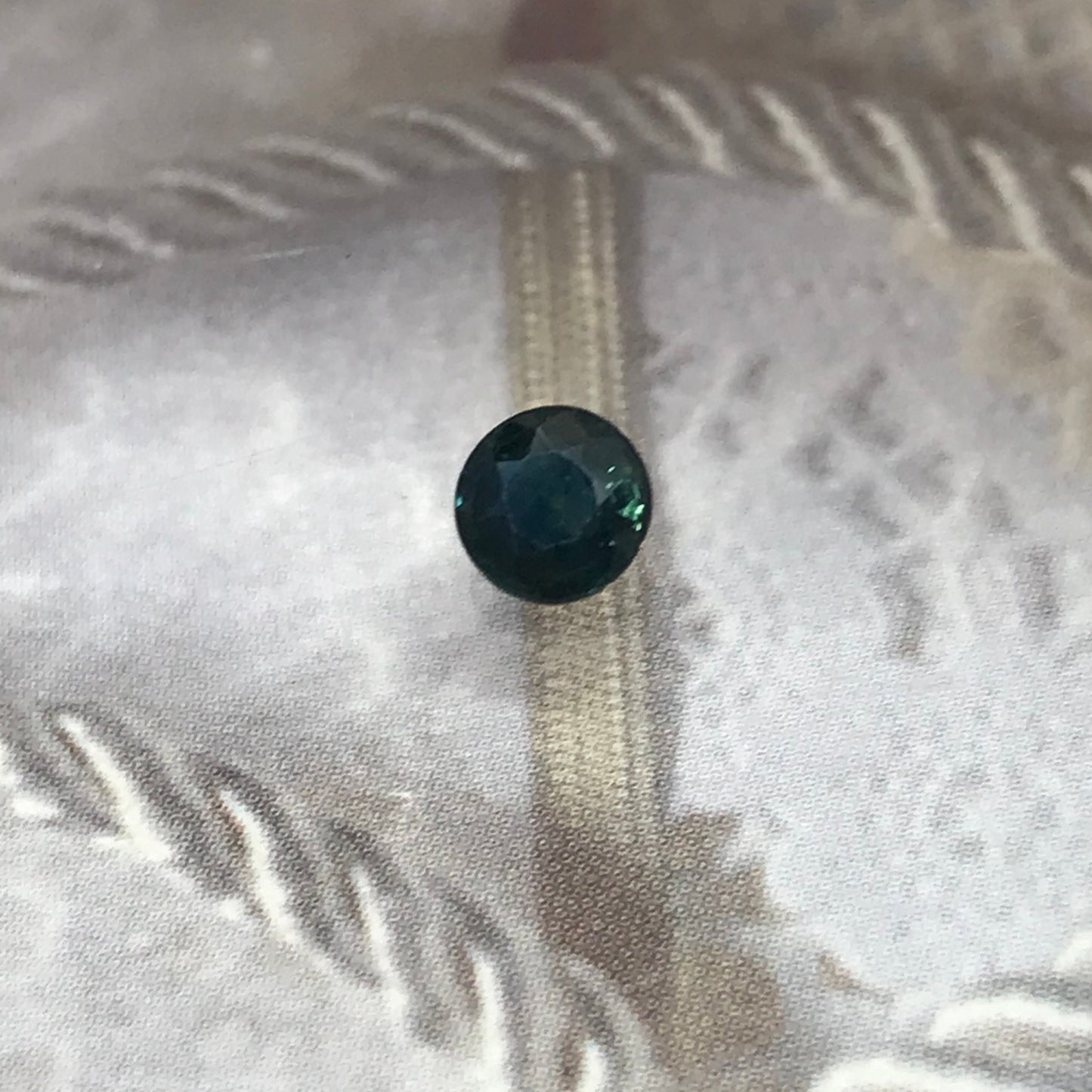 4mm Dark Greenish Blue Sapphire 0.42 Carats Round Natural Blue Sapphire, Faceted Loose Reclaimed Gemstone, Earth Mined Gemstone