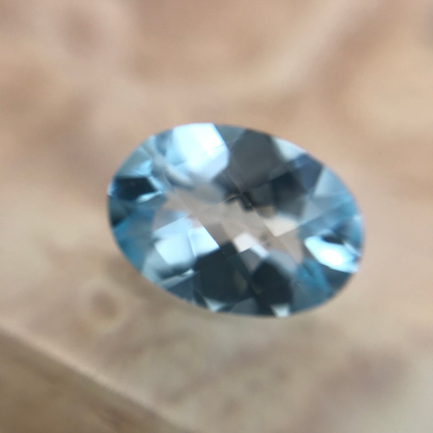 5.68 Carat Light Blue Topaz 13.7x10mm Oval Cut Loose Faceted Stone