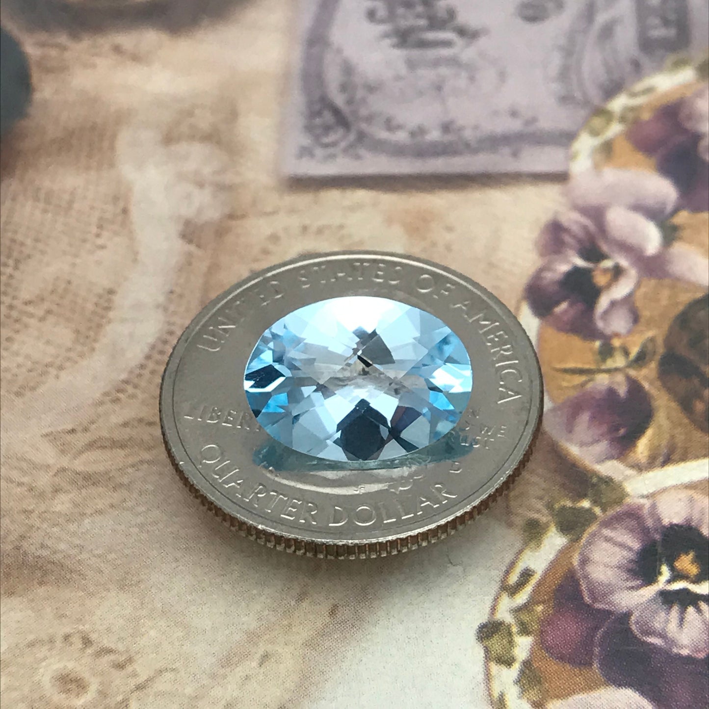 5.68 Carat Light Blue Topaz 13.7x10mm Oval Cut Loose Faceted Stone